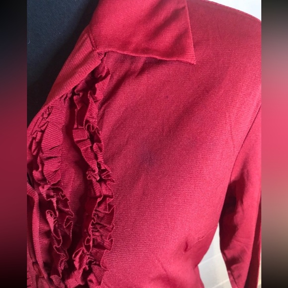 Sheer red button up shirt - Picture 5 of 8